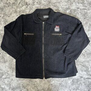 90s Vtg MOLSON CANADIAN ROCKS Rare Cordury Jacket  Sz XL Universal Ticket Black